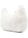 Embroidered Logo Fur Shoulder Bag White - PRADA - BALAAN 5