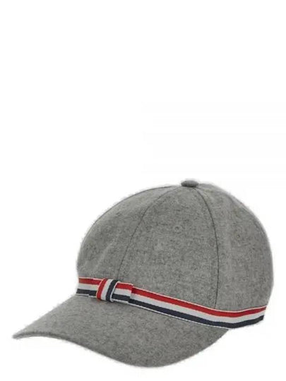 Bow Grosgrain Wool Flannel Ball Cap Light Grey - THOM BROWNE - BALAAN 2