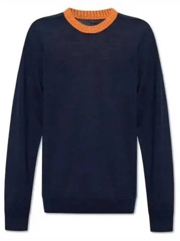 Contrast Collar Wool Knit Top Blue - MAISON MARGIELA - BALAAN 2