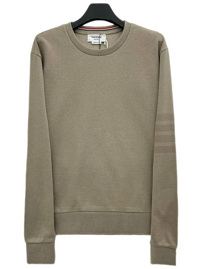 Classic Loopback Tonal 4 Bar Crewneck Knit Top Beige - THOM BROWNE - BALAAN 2