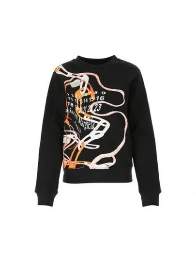 Abstract Print Loopback Cotton Sweatshirt Black - MAISON MARGIELA - BALAAN 2