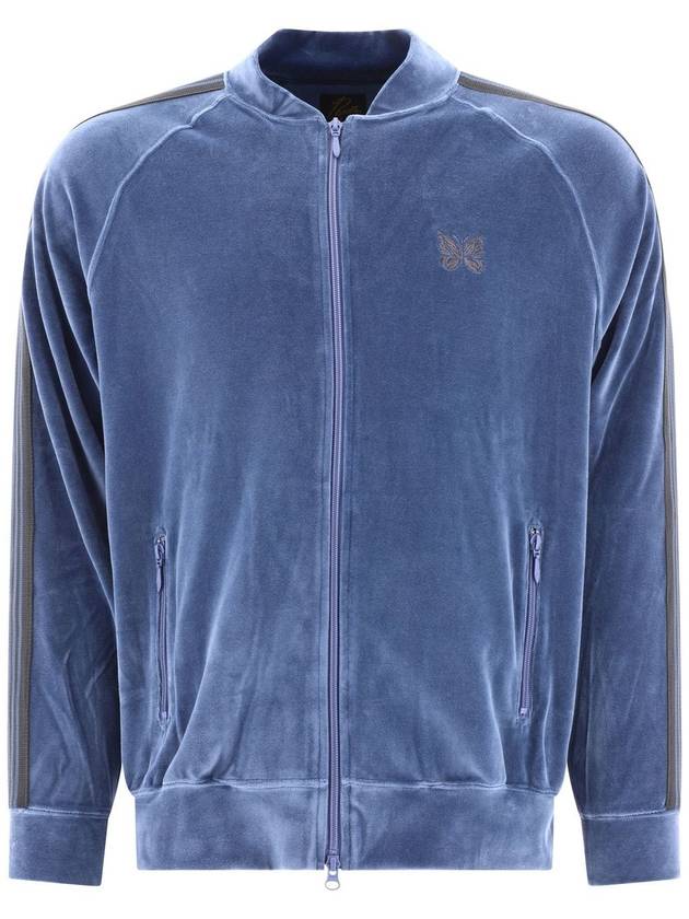 Velvet Track Jacket Smoke Blue - NEEDLES - BALAAN 1