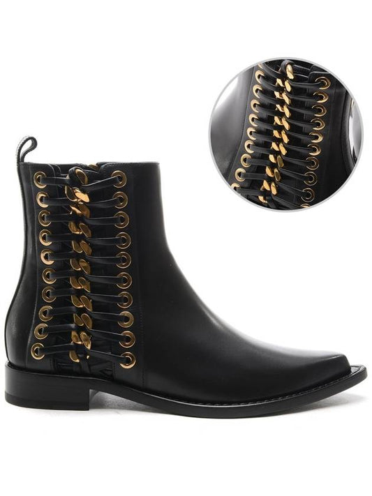 Women's Braided Chain Ankle Boots 493542_WHR53_1088_17F - ALEXANDER MCQUEEN - BALAAN 1