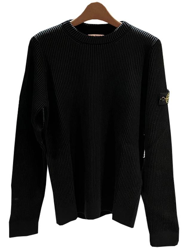 Kids Wappen Patch Wool Rib Knit Sweater Black 7716510A3 V0029 - STONE ISLAND - BALAAN 2