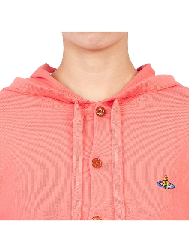 Embroidered Logo Hoodie Cardigan Pink - VIVIENNE WESTWOOD - BALAAN 8