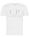 Logo Print Short Sleeve T-Shirt White - CP COMPANY - BALAAN 2