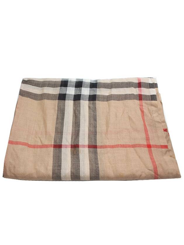 Check Wool Silk Stole Scarf - BURBERRY - BALAAN 2