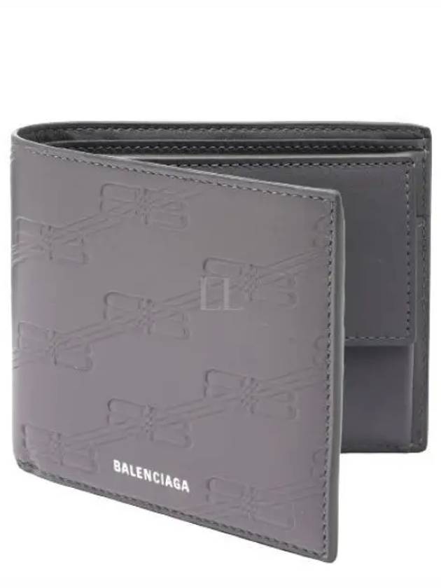 BB Monogram Box Half Wallet Grey - BALENCIAGA - BALAAN 2