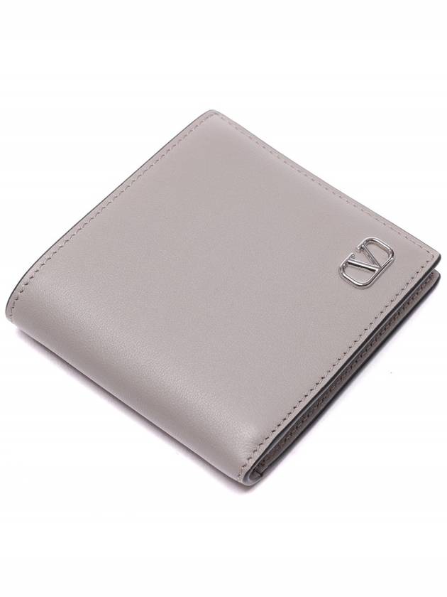 V Logo Signature Half Wallet Grey - VALENTINO - BALAAN 6