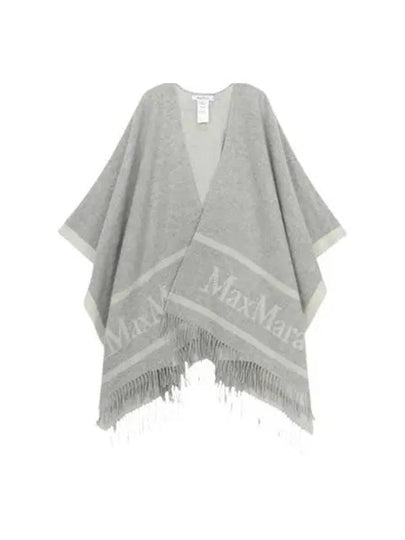 Hilde Logo Wool Cape Light Grey - MAX MARA - BALAAN 2