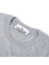 Logo Patch Cotton Short Sleeve T-Shirt Dust Melange Grey - STONE ISLAND - BALAAN 4