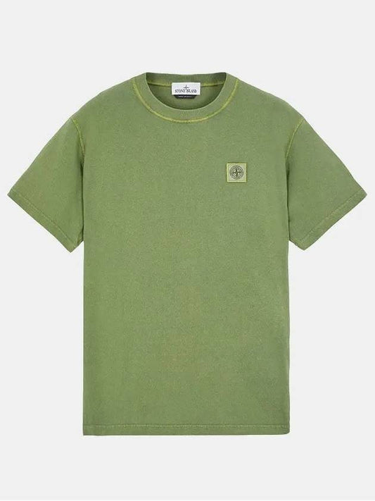 Chest Logo Patch Short Sleeve T-Shirt Green - STONE ISLAND - BALAAN.