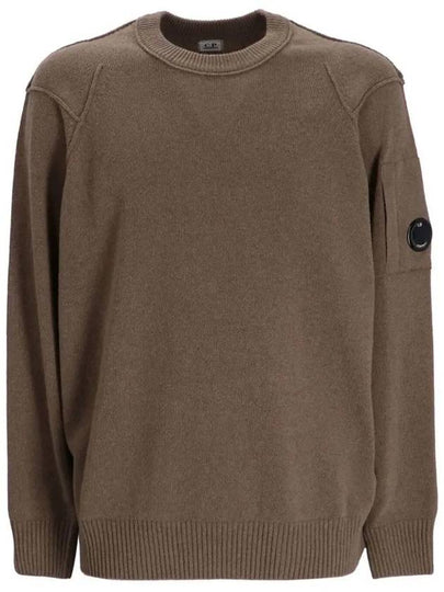 Lambswool GRS Crew Neck Knit Top Beige - CP COMPANY - BALAAN 2