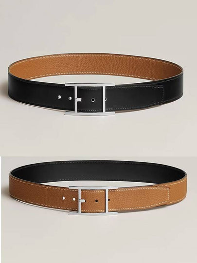 Quentin Togo Palladium Reversible Belt Gold Black - HERMES - BALAAN 2