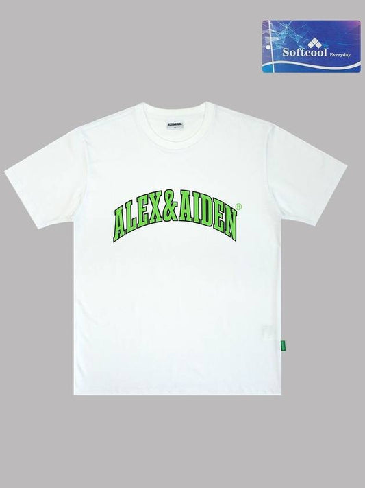 Line Big Arch Logo Short Sleeve T Shirt White - ALEX&AIDEN - BALAAN 2