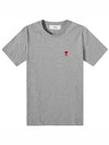 Small Heart Logo Short Sleeve T-Shirt Heather Grey - AMI - BALAAN 2