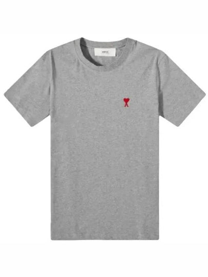 Small Heart Logo Short Sleeve T-Shirt Heather Grey - AMI - BALAAN 2