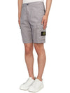 Light Stretch Cotton Bermuda Shorts Dust Grey - STONE ISLAND - BALAAN 3