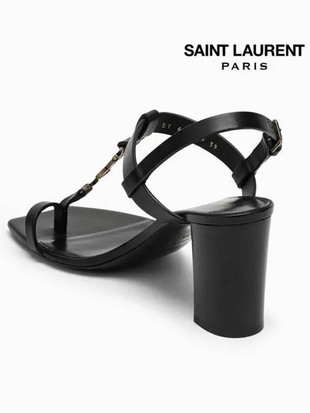 Cassandra Sandals Heel Black - SAINT LAURENT - BALAAN.