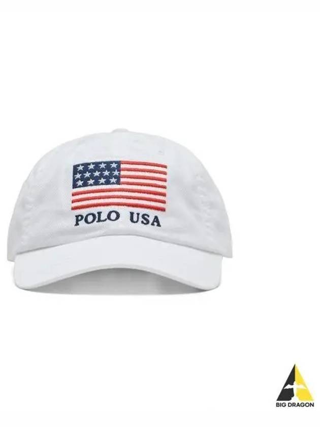 flag chino ball cap white - POLO RALPH LAUREN - BALAAN 1