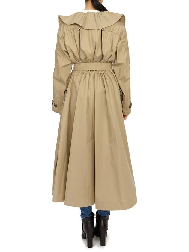 Trench Coat with Ruffles Beige Cotton Gabardine - DIOR - BALAAN 10