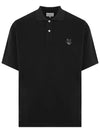 Bold Fox Head Patch Oversized Polo Shirt Black - MAISON KITSUNE - BALAAN 3