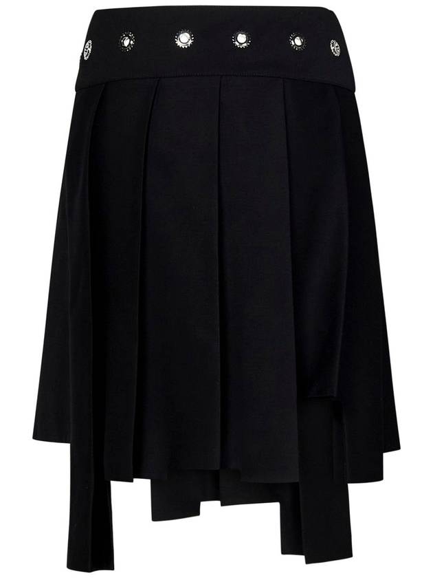 pleated wool skirt OWCC179F23FAB0011000 B0710748863 - OFF WHITE - BALAAN 3