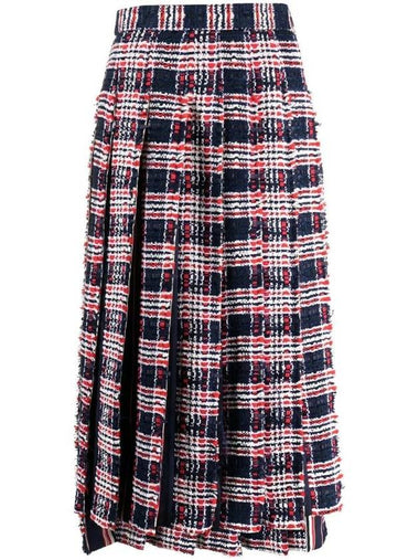 Fringe Check A-Line Skirt FGC979TF0361 - THOM BROWNE - BALAAN 1