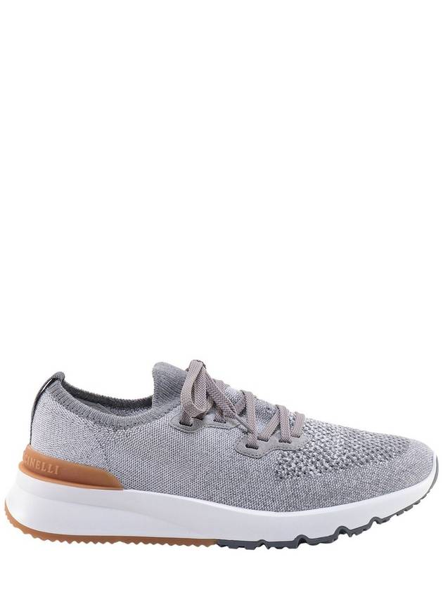 Stretch Knit Low Top Sneakers Grey - BRUNELLO CUCINELLI - BALAAN 3