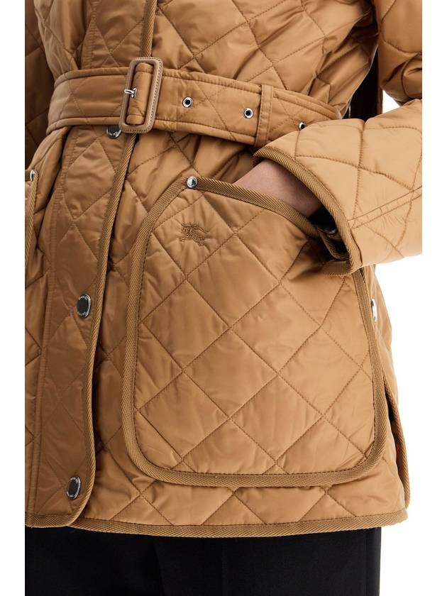 Diamond Quilted Nylon Jacket Beige - BURBERRY - BALAAN 5