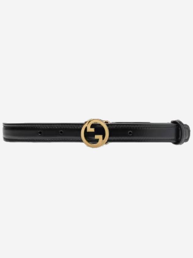 Blondie Thin Leather Belt Black - GUCCI - BALAAN 2