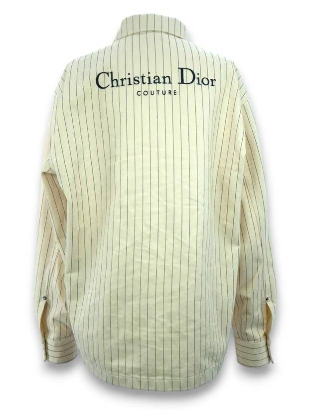 striped long sleeve shirt jacket - DIOR - BALAAN 4