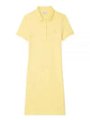 Women's Slim Fit Stretch Cotton Pique Polo Short Dress Yellow - LACOSTE - BALAAN 1