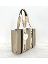 Woody Canvas Medium Tote Bag White Navy - CHLOE - BALAAN 3