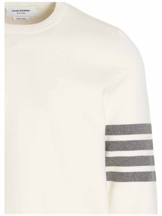 4 Bar Armband Milano Stitch Knit Top White - THOM BROWNE - BALAAN 4