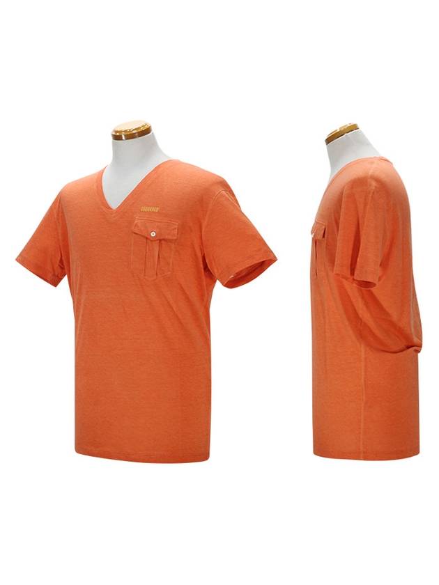 V-Neck Pocket Short Sleeve T-Shirt Orange - DSQUARED2 - BALAAN 2