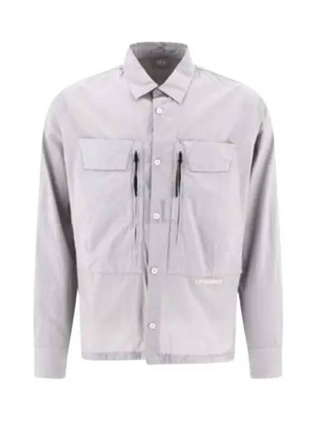 Cotton Popeline Over Long Sleeve Shirt Grey - CP COMPANY - BALAAN 2