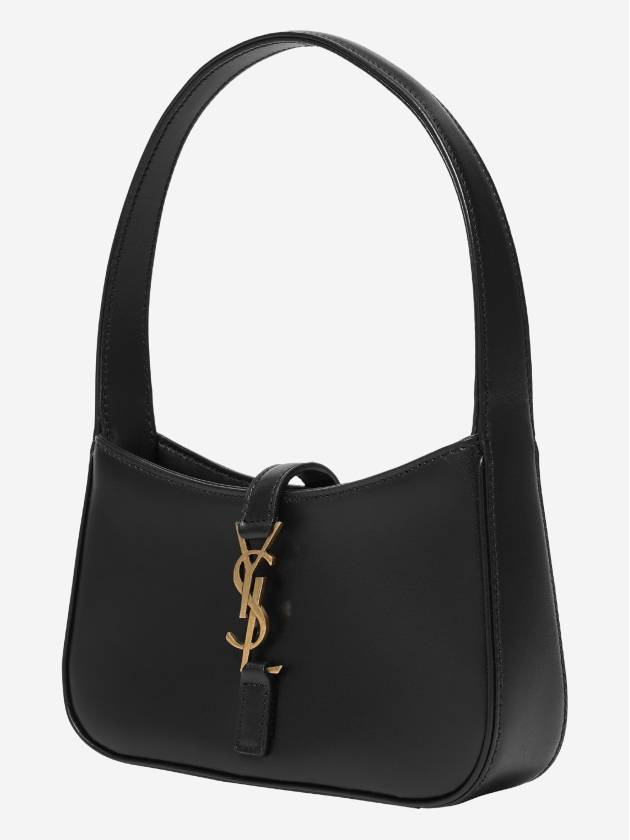 LE 5A 7 Small Smooth Leather Hobo Shoulder Bag Black - SAINT LAURENT - BALAAN 3