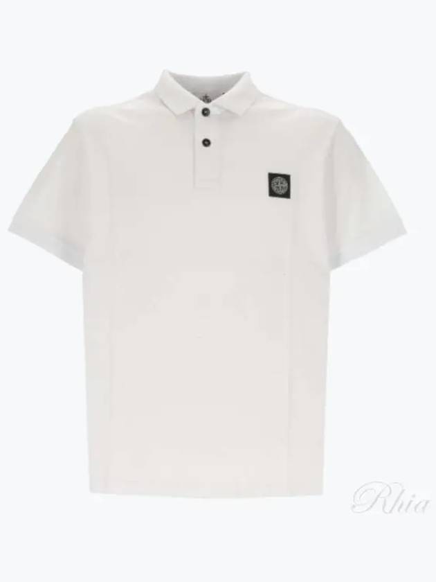 Pique Stretch Cotton Short Sleeve Polo Shirt White - STONE ISLAND - BALAAN 2