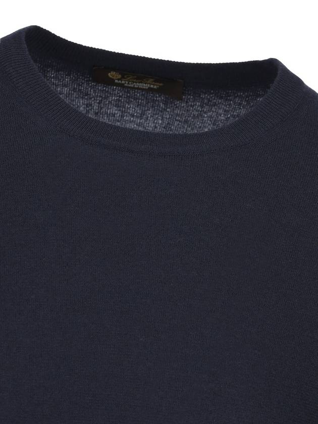 Men's Super Light Crew Neck Knit Top Navy - LORO PIANA - BALAAN 4