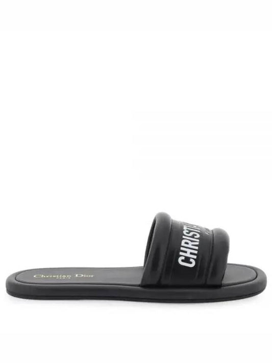 Every-D Embossed Lambskin Slippers Black - DIOR - BALAAN