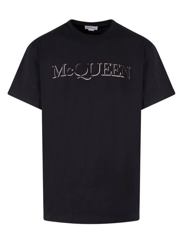 Girocolo Logo Short Sleeve T-Shirt Black - ALEXANDER MCQUEEN - BALAAN 1