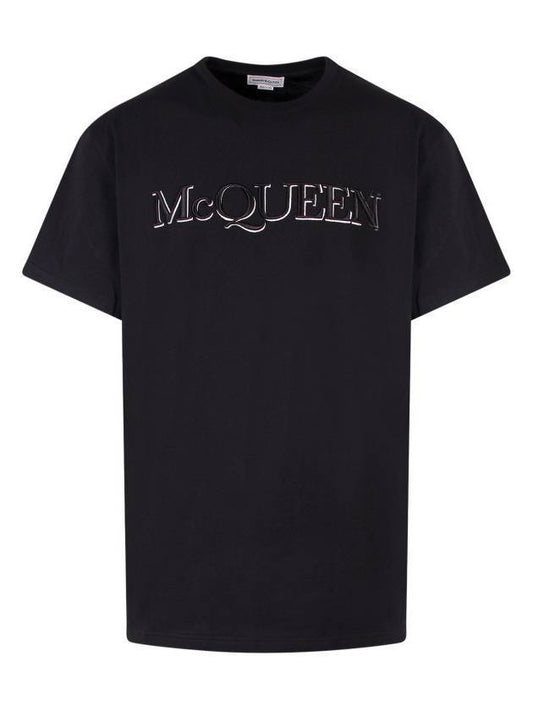 Girocolo Logo Short Sleeve T-Shirt Black - ALEXANDER MCQUEEN - BALAAN 1