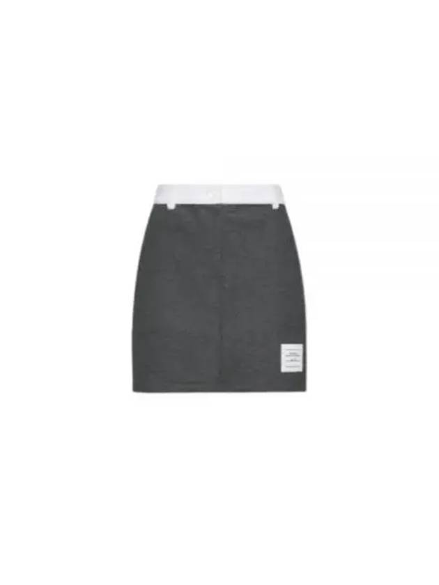 Tech Twill Mini H Line Skirt Grey - THOM BROWNE - BALAAN 2