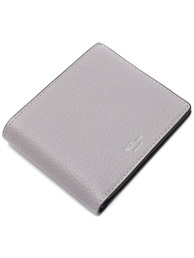 Men's Embossed Logo Calf Leather Half Wallet Grey - MULBERRY - BALAAN 6