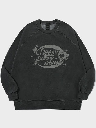 Cheese Bunny Raglan Pigment Sweatshirt Smoke Black - CPGN STUDIO - BALAAN 2