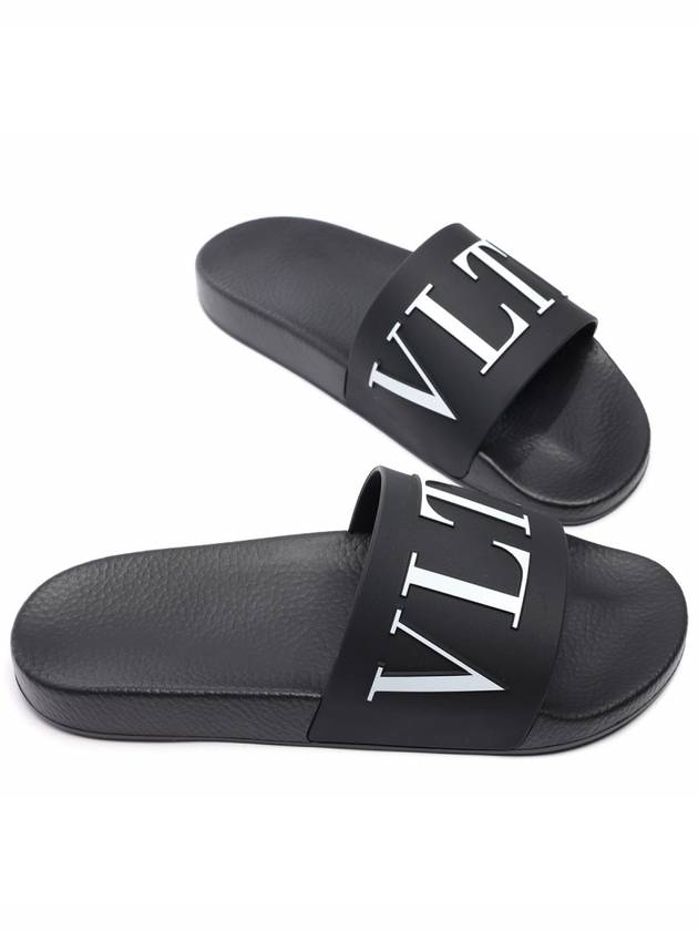 VLTN Logo Slippers Black - VALENTINO - BALAAN 6