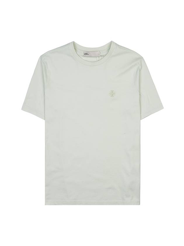 Embroidered Logo Cotton Short Sleeve T-Shirt Light Dewdrop - TORY BURCH - BALAAN 2