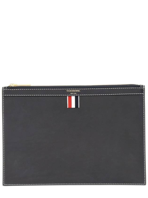 4 Bar Tab Document Clutch Bag Navy - THOM BROWNE - BALAAN 2