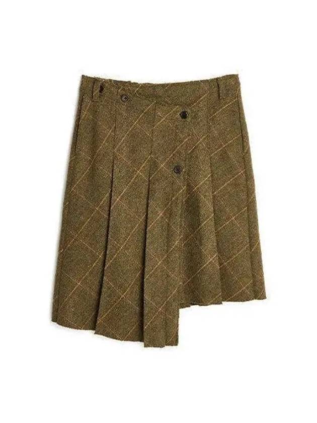 Women s Pleated Rab Wrap Skirt Brown W4224PKC - OUR LEGACY - BALAAN 1